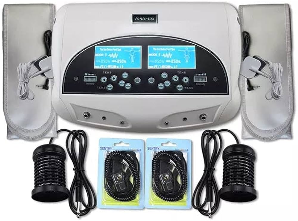 Theraveda Ionic Dual Detox Foot detoxification SPA Machine Toxin remove machine Professional Spa Ionic + 2 Round Arrays+ 2 Belts Cleanse Ionic Device Music Relax Beauty Care Machine For Men and Women