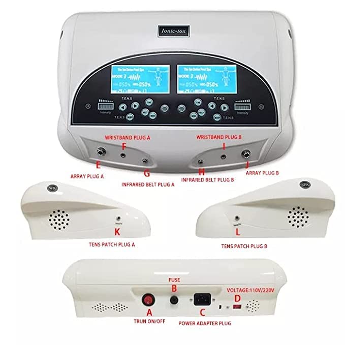 Theraveda Ionic Dual Detox Foot detoxification SPA Machine Toxin remove machine Professional Spa Ionic + 2 Round Arrays+ 2 Belts Cleanse Ionic Device Music Relax Beauty Care Machine For Men and Women - Image 3