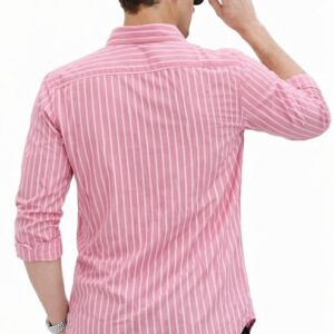 Men's Casual Printed Striped Stylish Latest Formal Shirt for Men | Cotton Mix 220 GSM