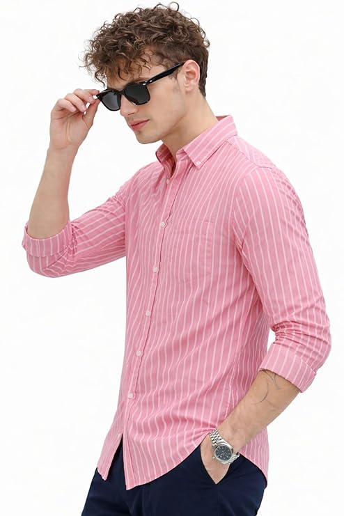 Men's Casual Printed Striped Stylish Latest Formal Shirt for Men | Cotton Mix 220 GSM - Image 4
