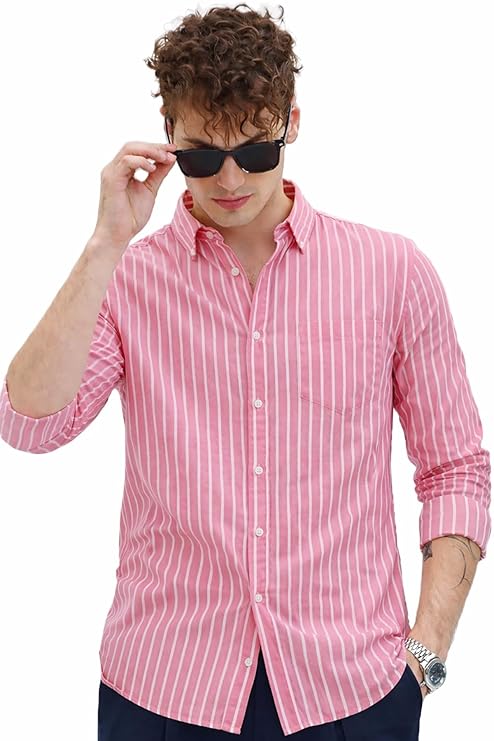 Men's Casual Printed Striped Stylish Latest Formal Shirt for Men | Cotton Mix 220 GSM - Image 3